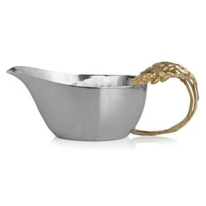 Michael Aram Wheat Sauce Gravy Boat Silver & Gold Tone New
